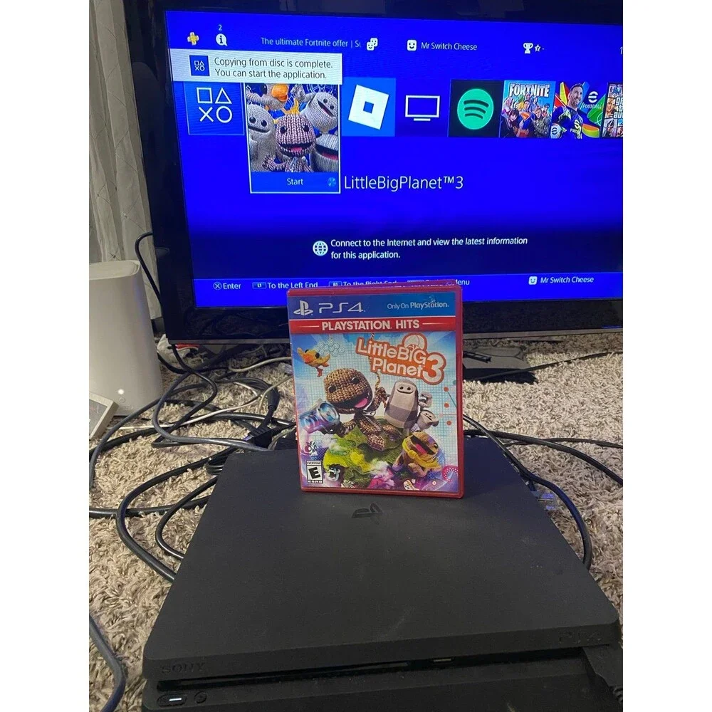 PlayStation 4 Slim 1TB System (PS4 Slim) [Controller And Cords Included] CLEAN